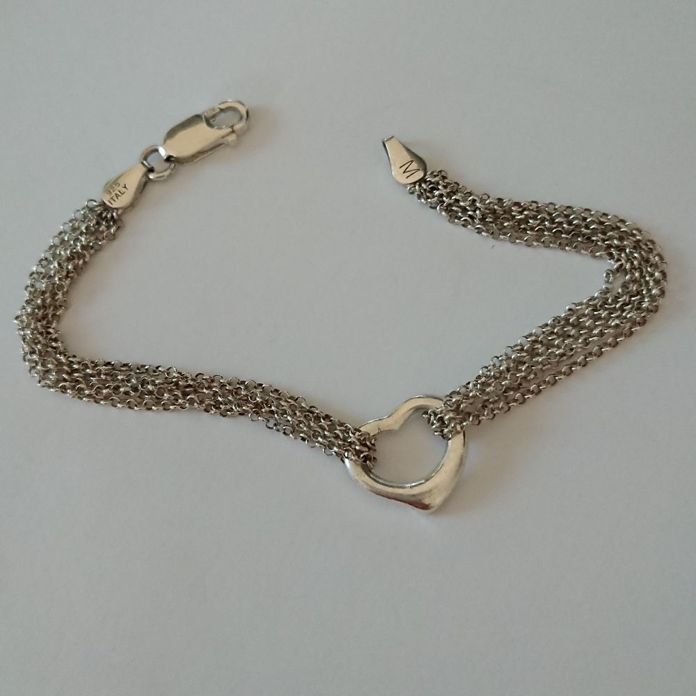 Italy silver heart bracelet